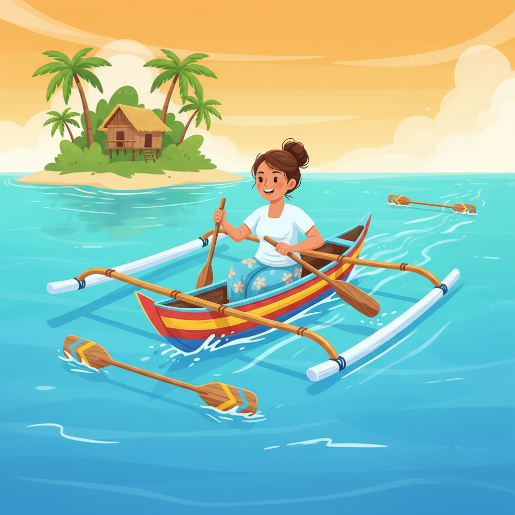 Memory hook illustration for the word perahu