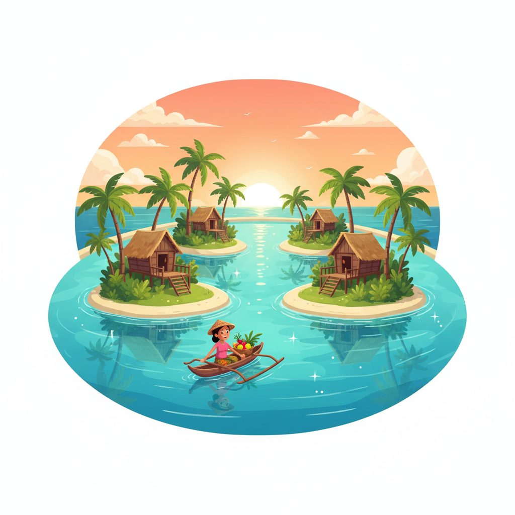 Memory hook illustration for the word pulau