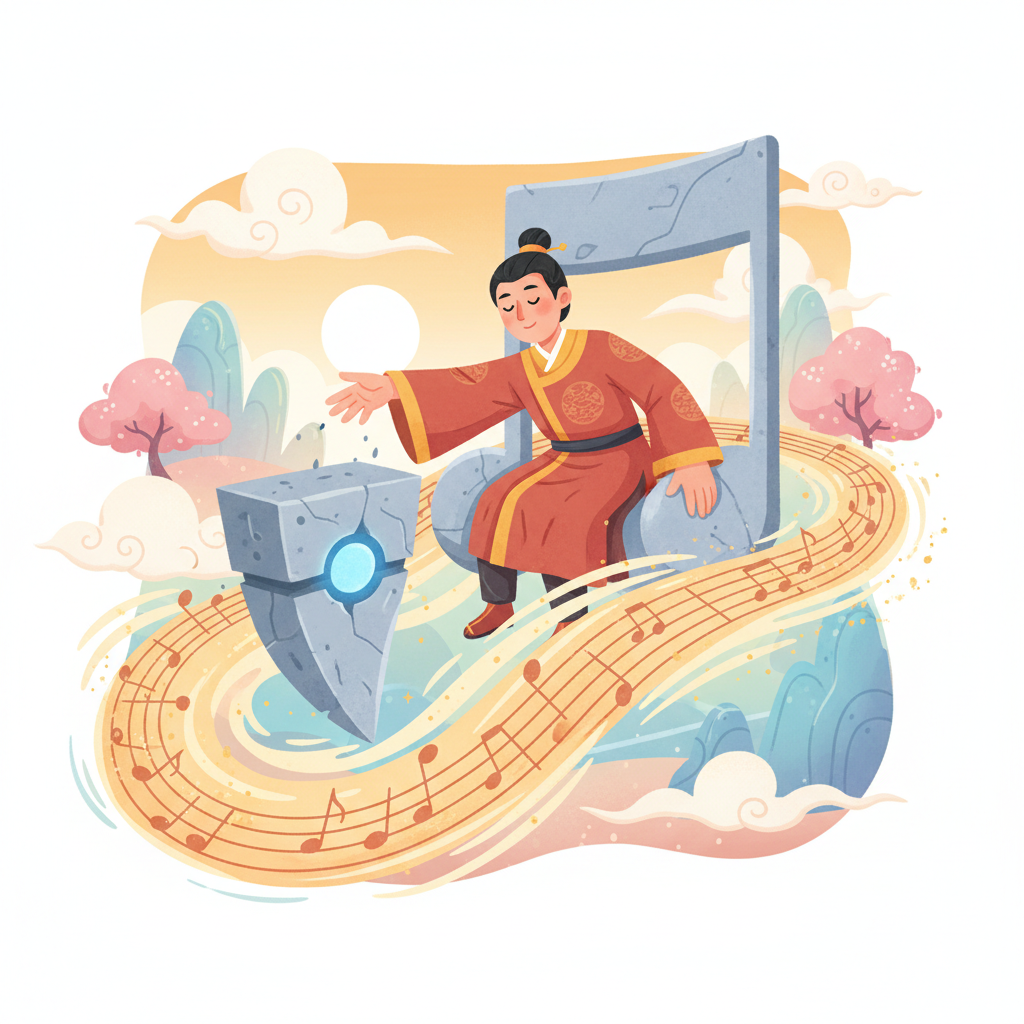 Memory hook illustration for the word 放松