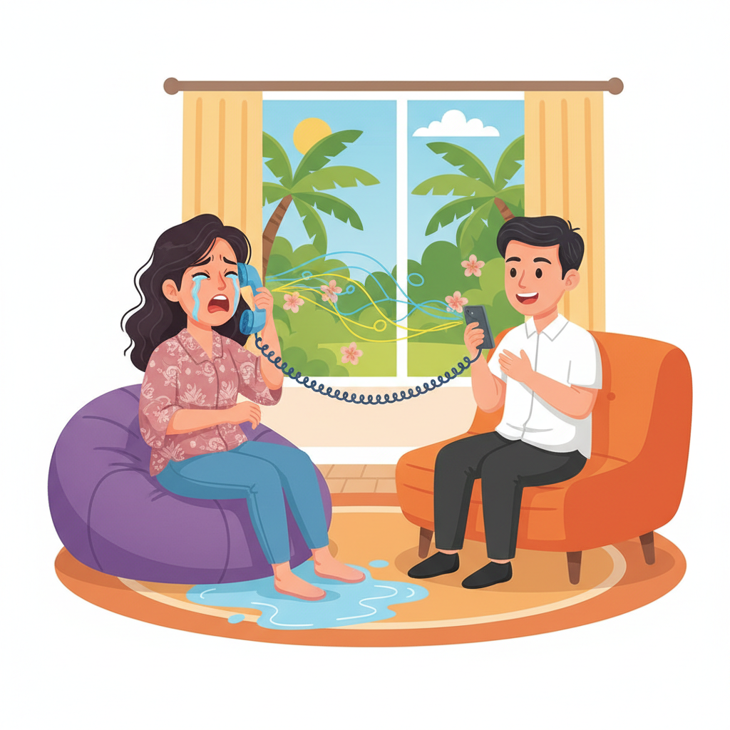 Memory hook illustration for the word rindu