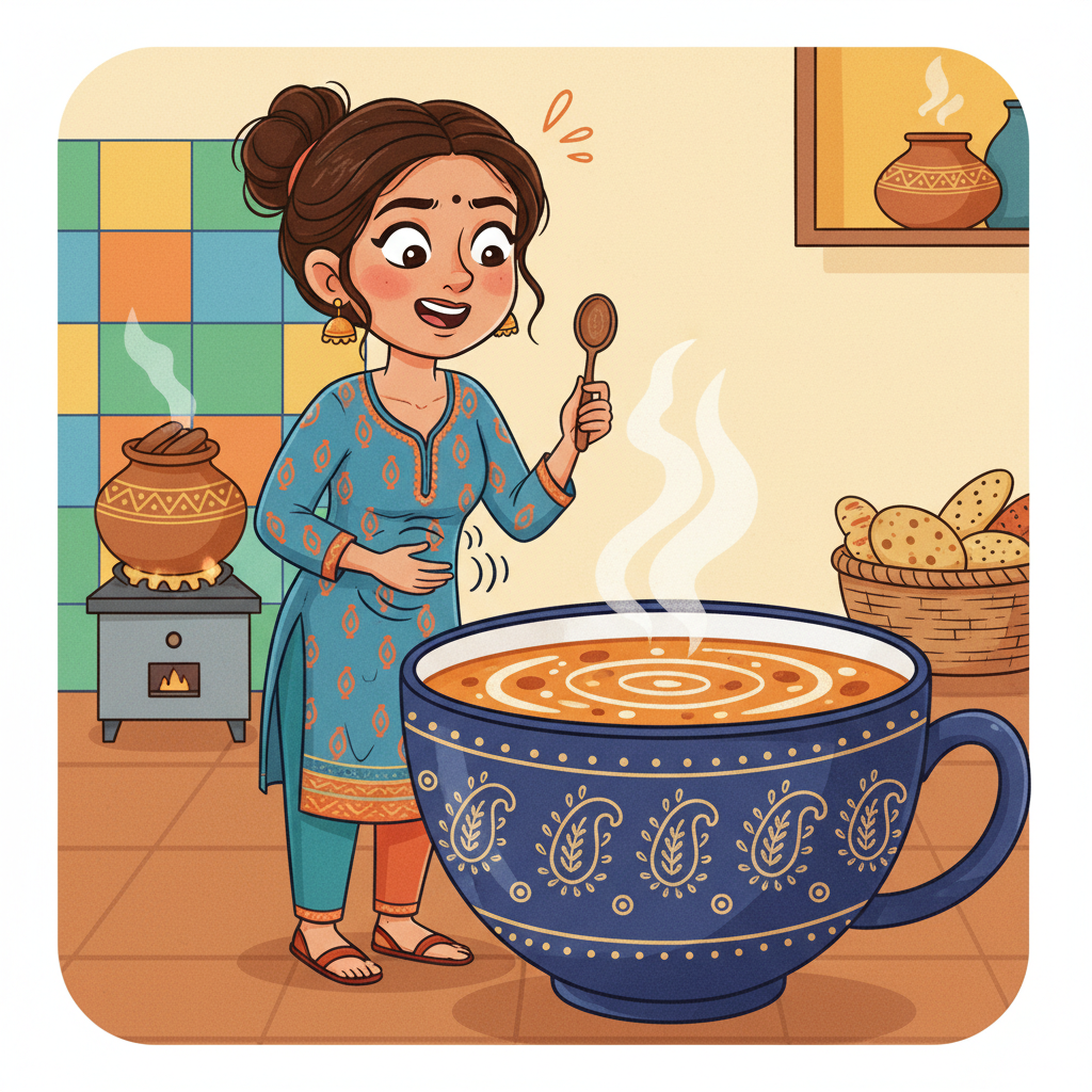 Memory hook illustration for the word भूखा