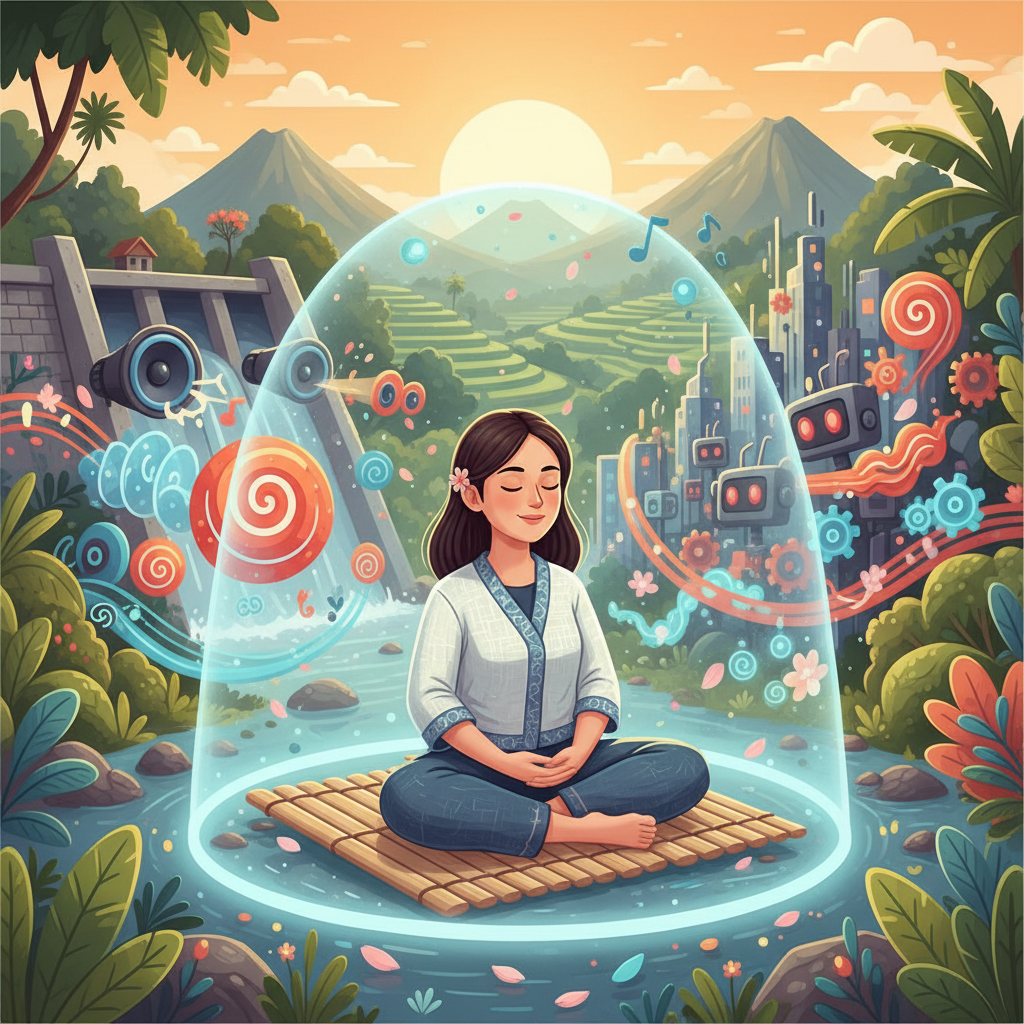 Memory hook illustration for the word damai